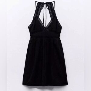 Zara black dress with lace detail